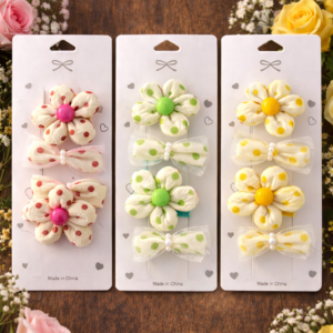 Ivory Polka Charm Clip Set (Set of 2 Pairs)