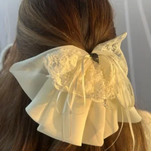 Noir Lace Bow Claw Clip