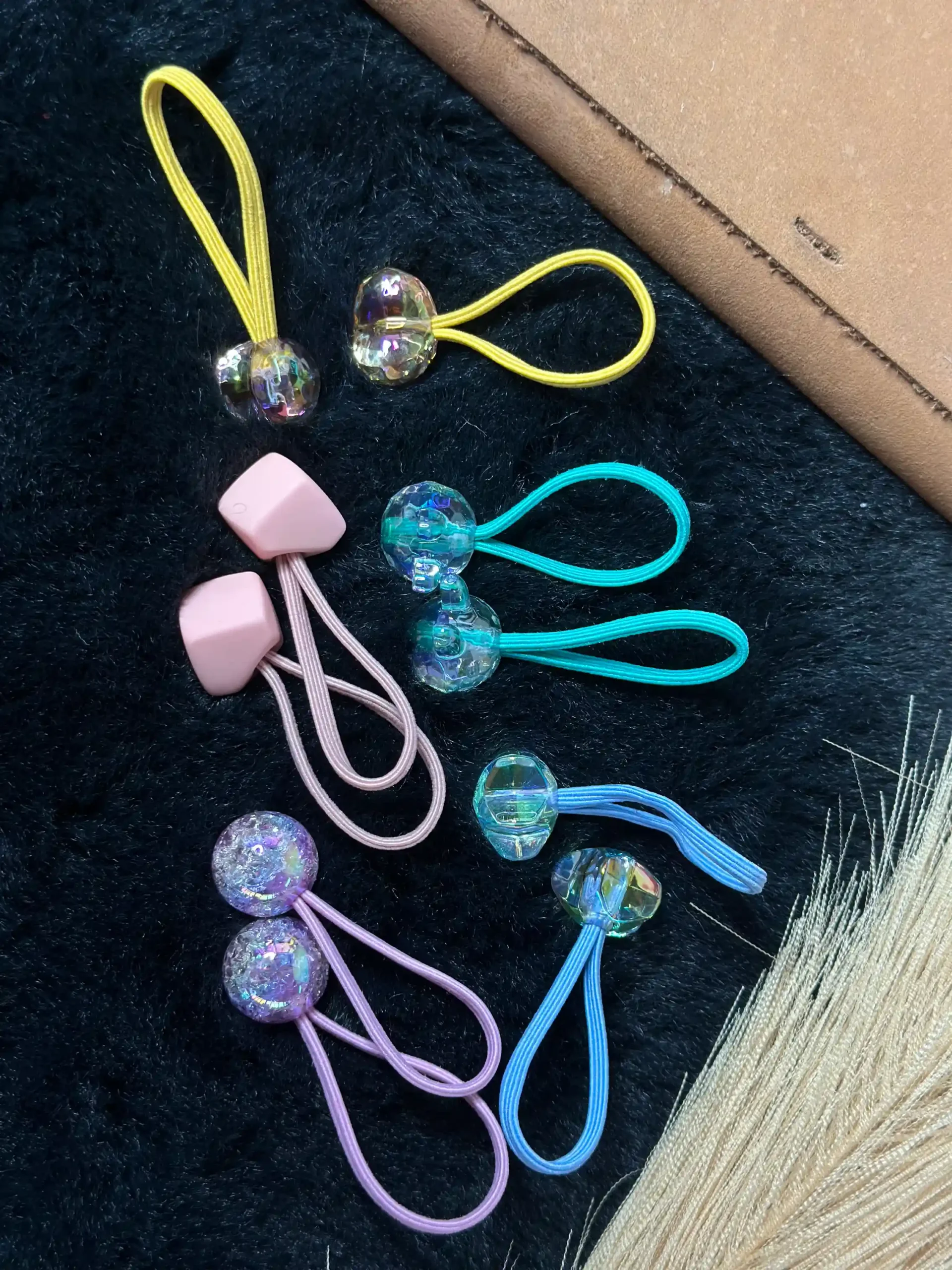 Pastel Charm Hair Ties (Set of 5 Pairs)