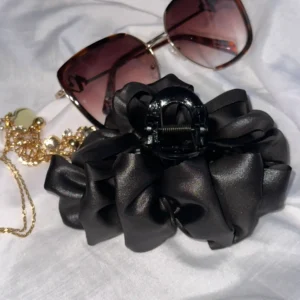 Midnight Satin Scrunchie Claw
