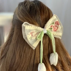 Tulip Tie Bow Hair Clip