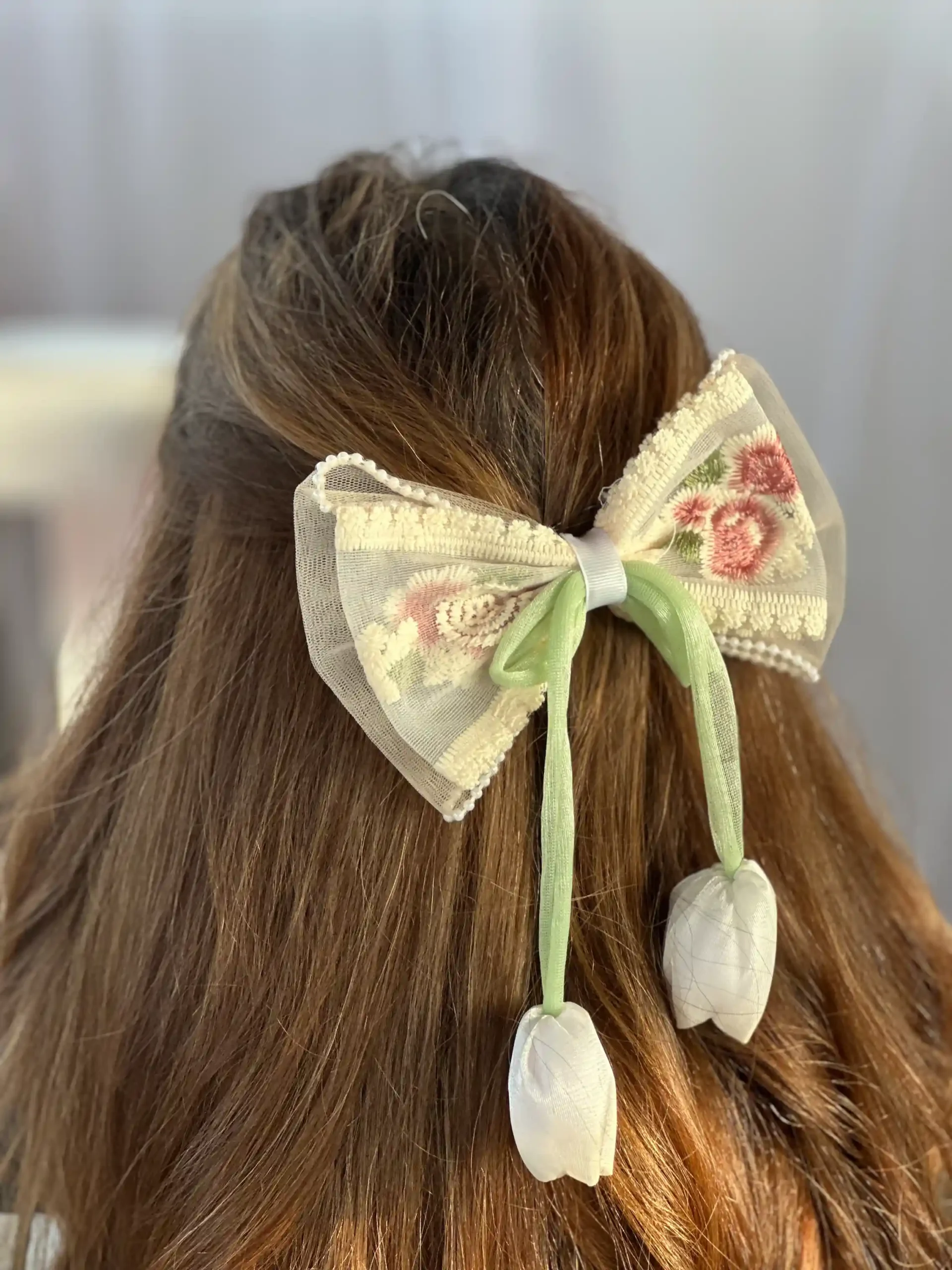 Tulip Tie Bow Hair Clip