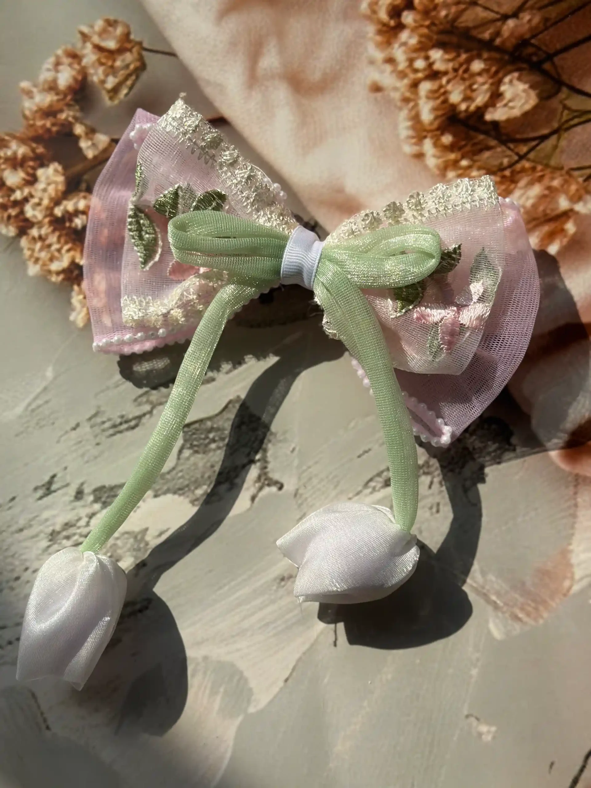 Tulip Tie Bow Hair Clip - Image 3