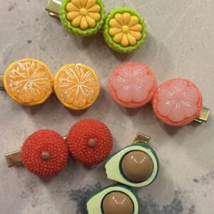Mini Food Hair Clips (Fruits - Set of 5)