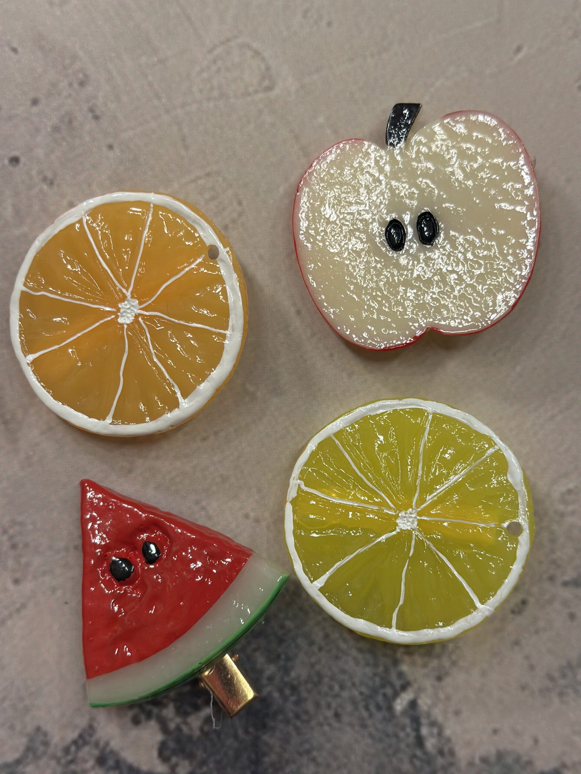 Mini Food Hair Clips (Fruits - Set of 4)