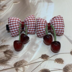 Cherry Picnic Clips – Gingham (Set of 2)