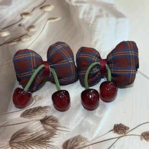 Cherry Picnic Clips – Plaid (Set of 2)